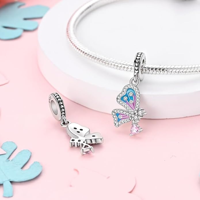 Mariposa Diamantada y Corazón Rosa