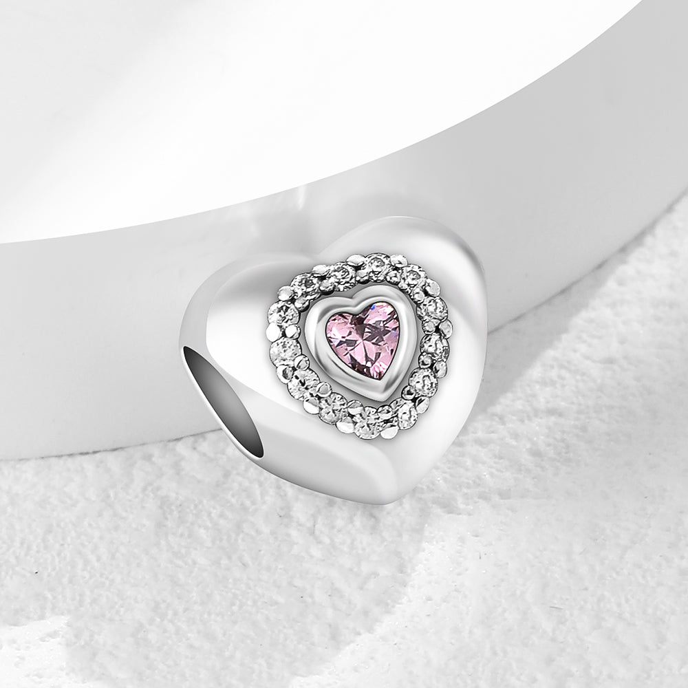 Corazon Con Piedra Rosa