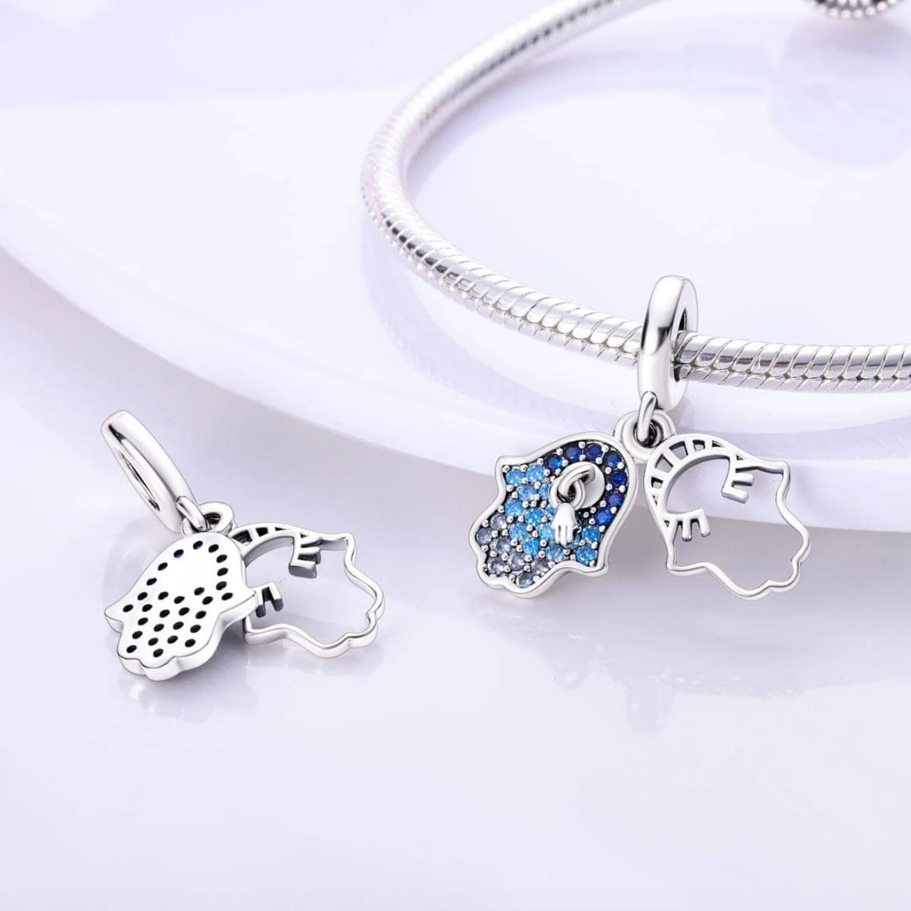 Hamsa Azul Diamantada