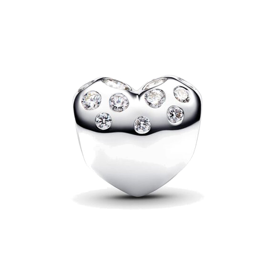 Corazon Plateado Diamantado