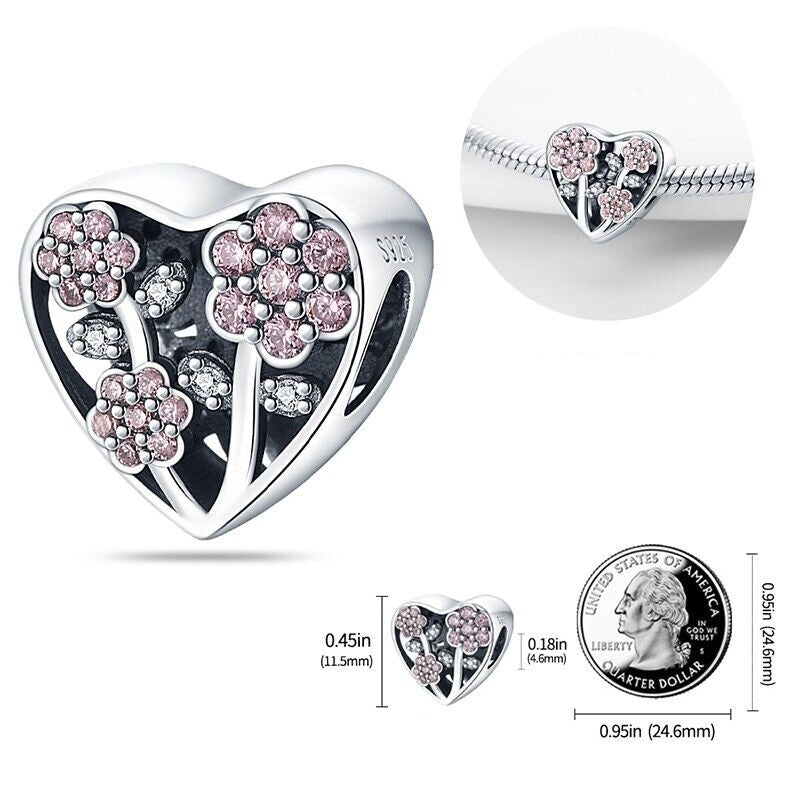 Corazon con Flores Diamantadas