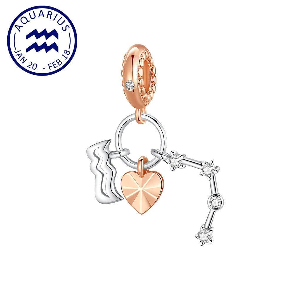 Constelación del Zodíaco Acuario y Corazón
