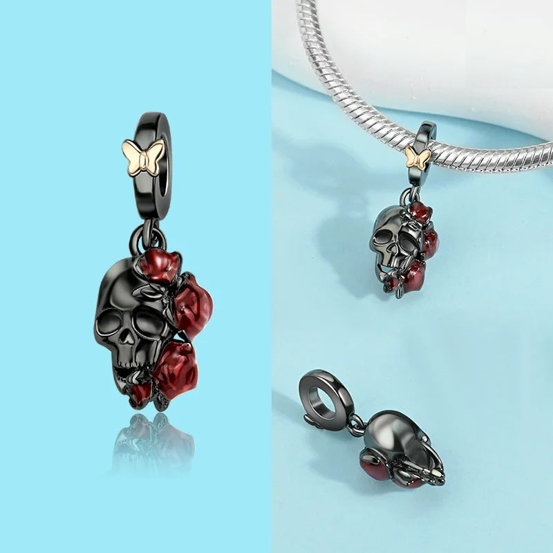 Calavera y Rosas Rojas