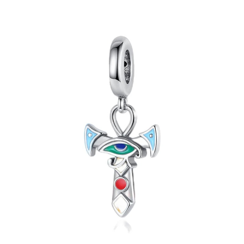 Cruz Egipcia Azul y Ojo "ankh"
