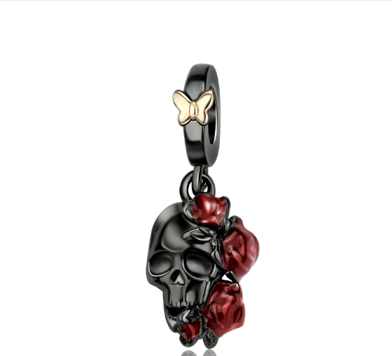 Calavera y Rosas Rojas