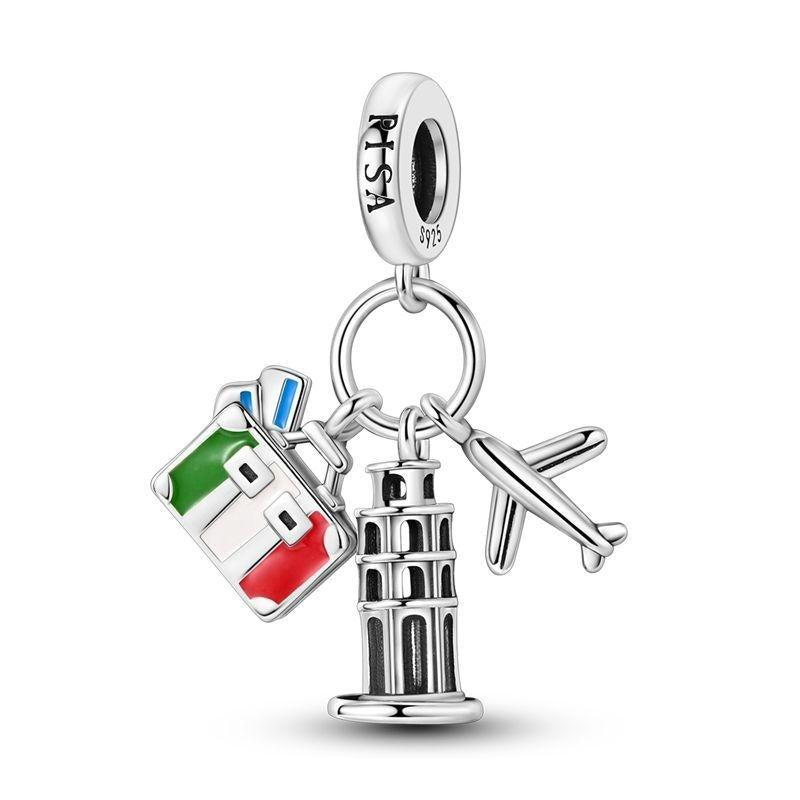Torre de Pisa, Avión y Bandera Italiana