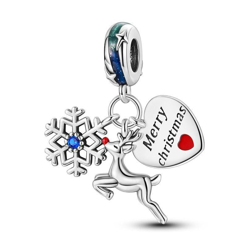 Copo de Nieve, Venado y Corazón "Merry Christmas"