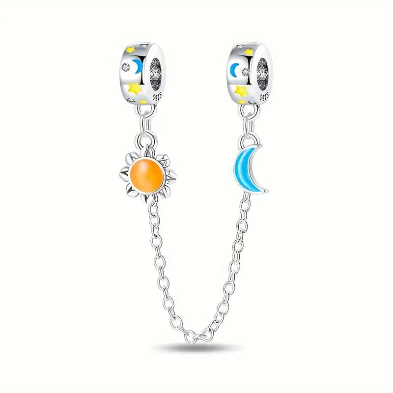 Cadena de Seguridad Sol y Luna Fluorescente