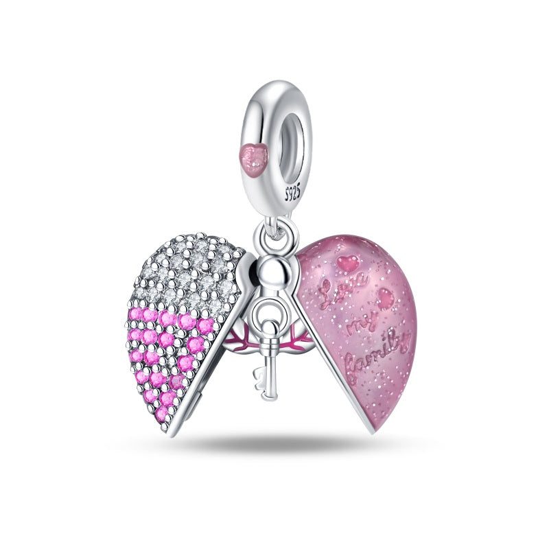 Corazón Rosa y Llave Voladora