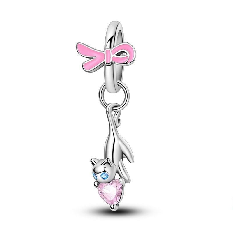 Gatito Alegre y Corazón Rosa