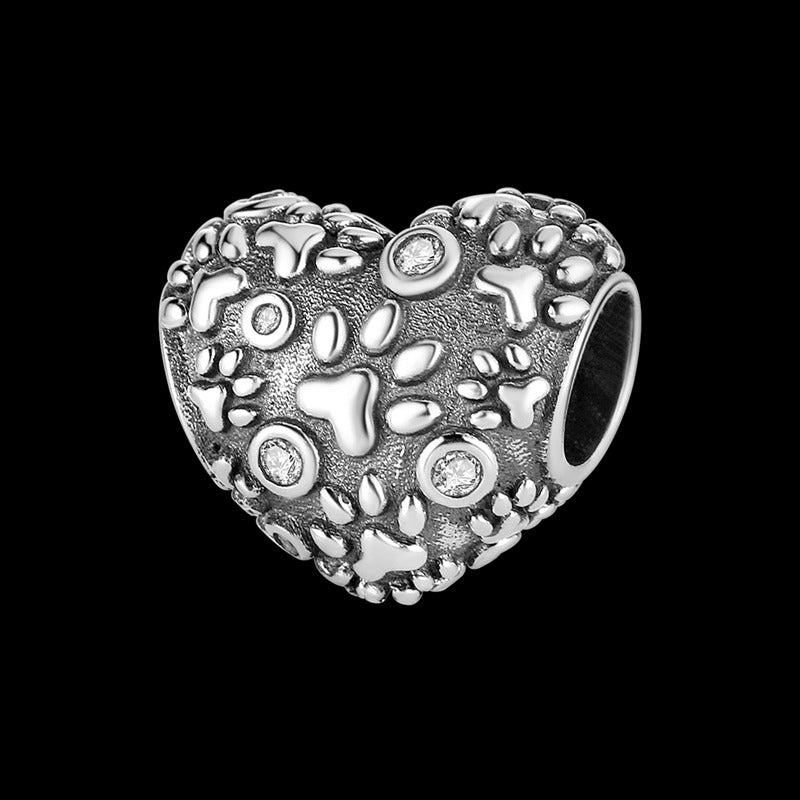 Corazon de Huellitas Plateadas