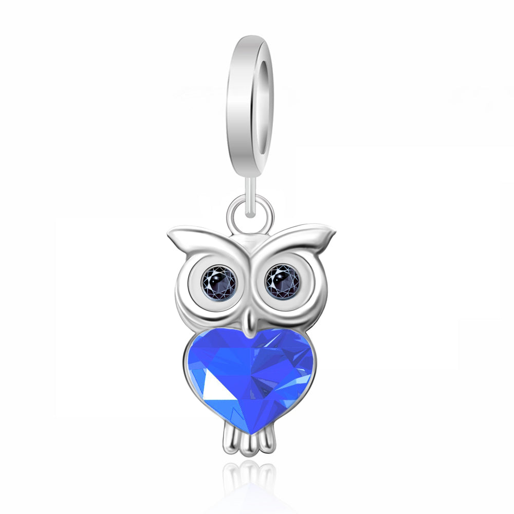 Buho Con Corazon Azul