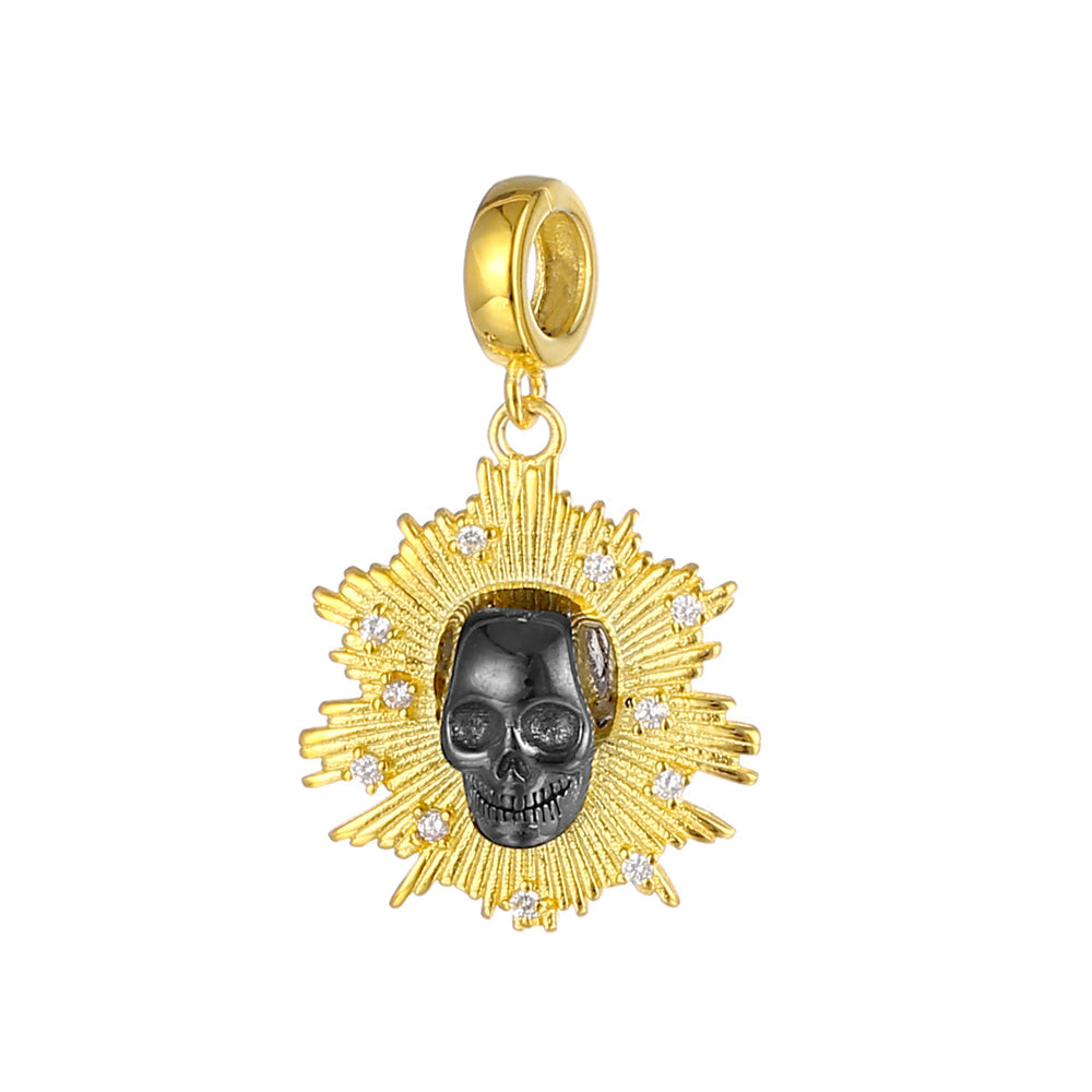 Colgante Brillante De Calavera Negra