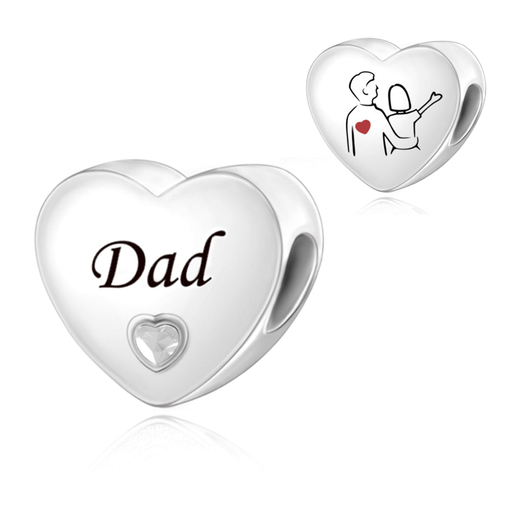 Corazón Plateado "Dad"
