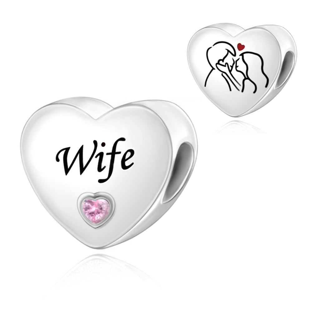Corazón Plateado "Wife"
