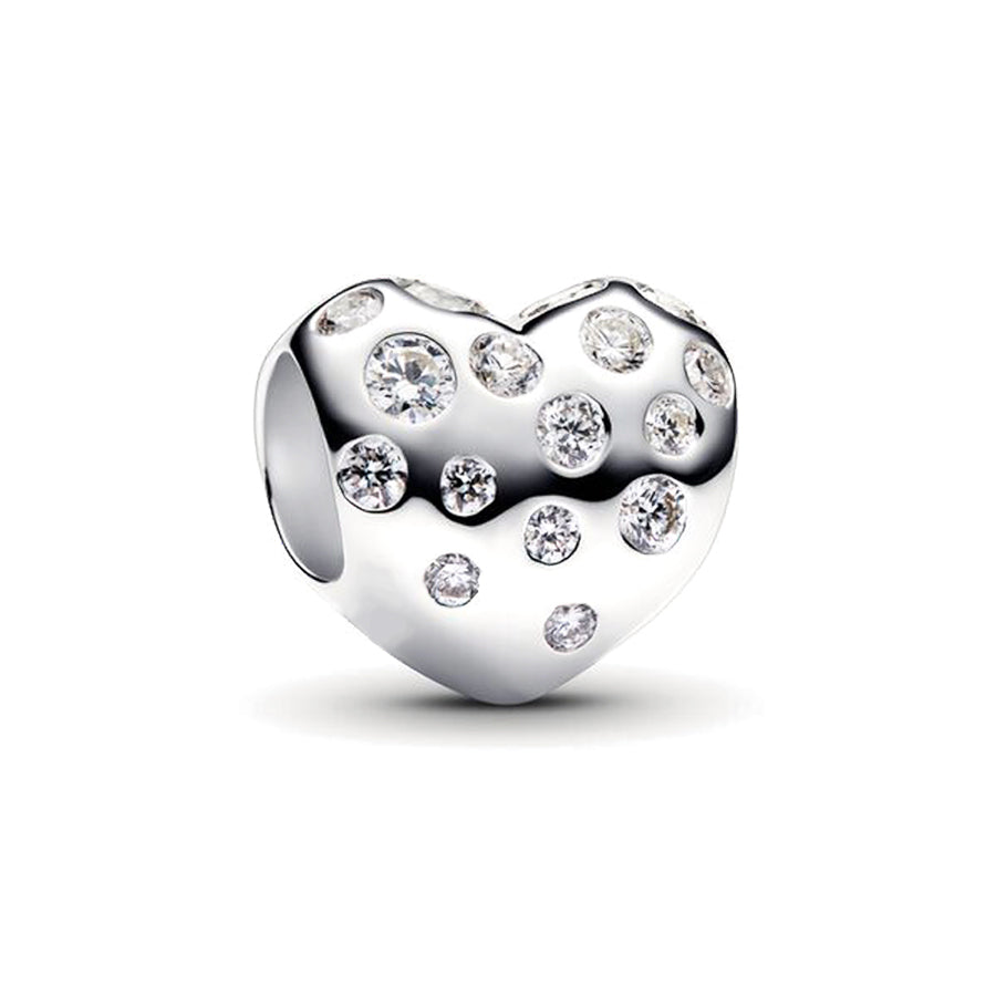 Corazon Plateado Diamantado