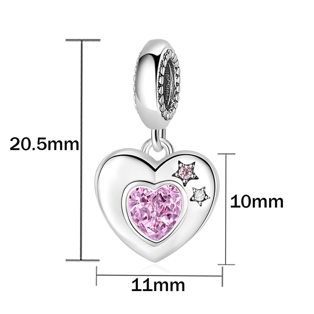Corazon Plateado Con Estrellas