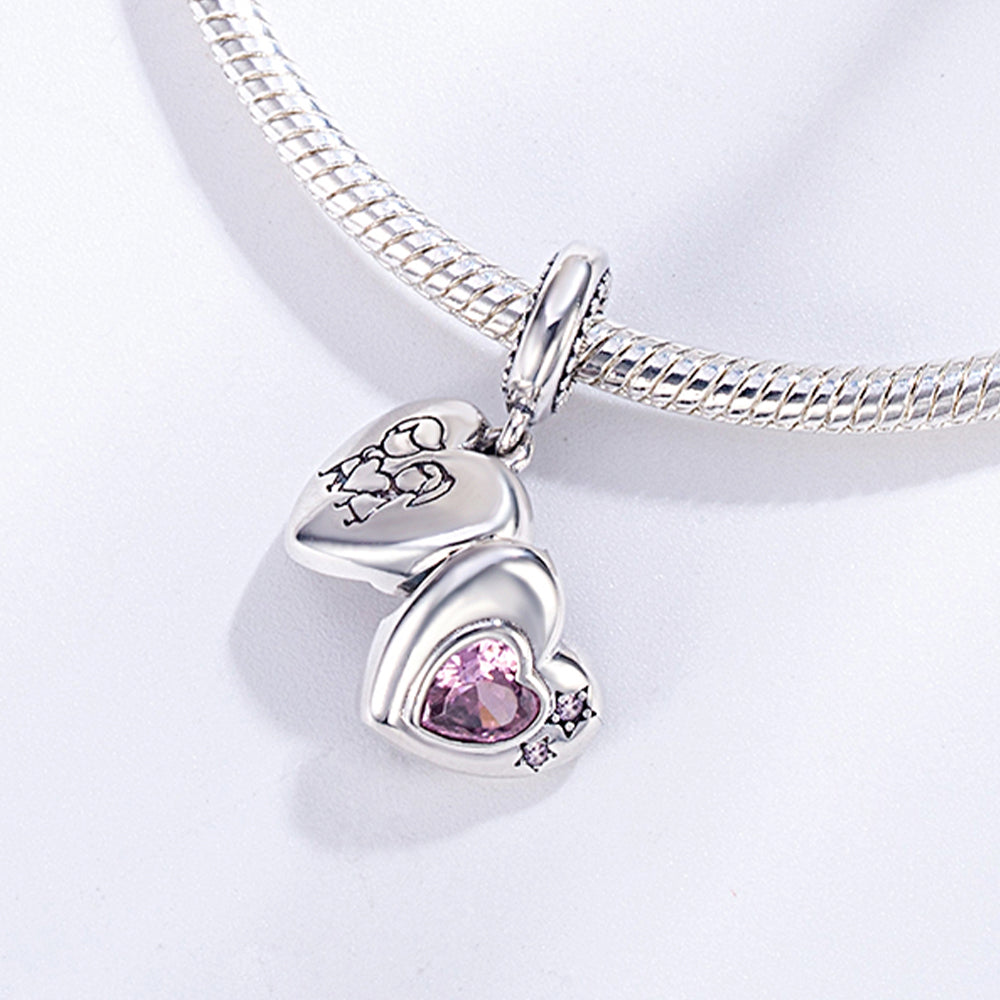 Corazon Plateado Con Estrellas