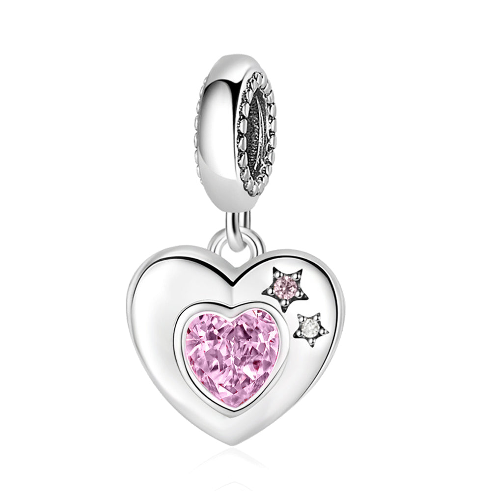 Corazon Plateado Con Estrellas
