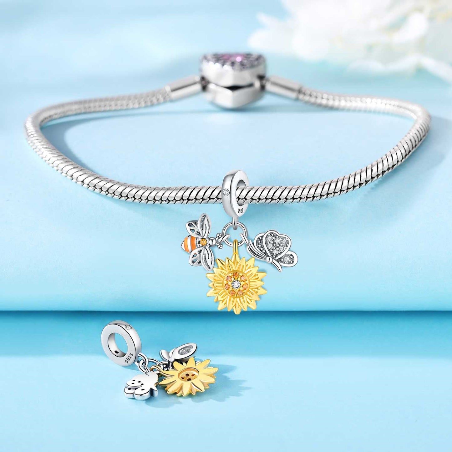 Abeja, Girasol & Mariposa