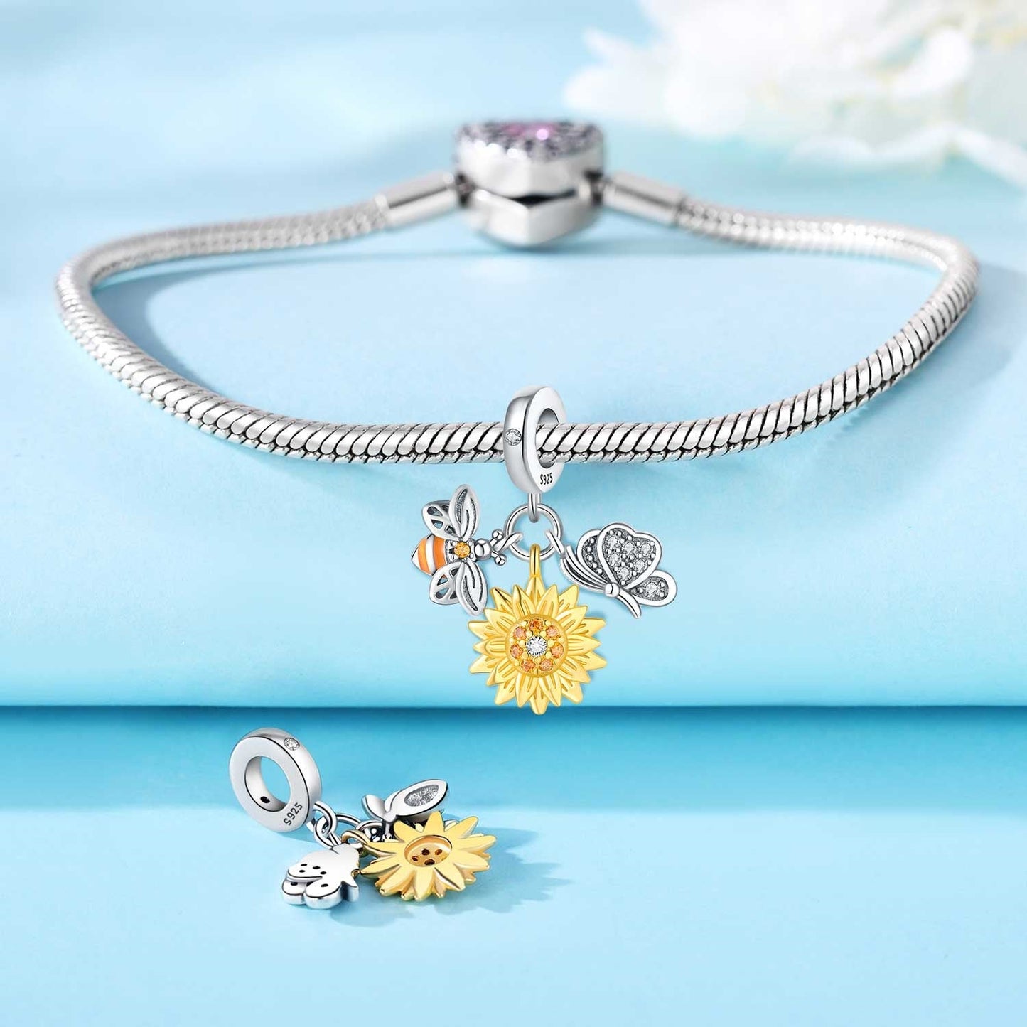 Abeja, Girasol & Mariposa