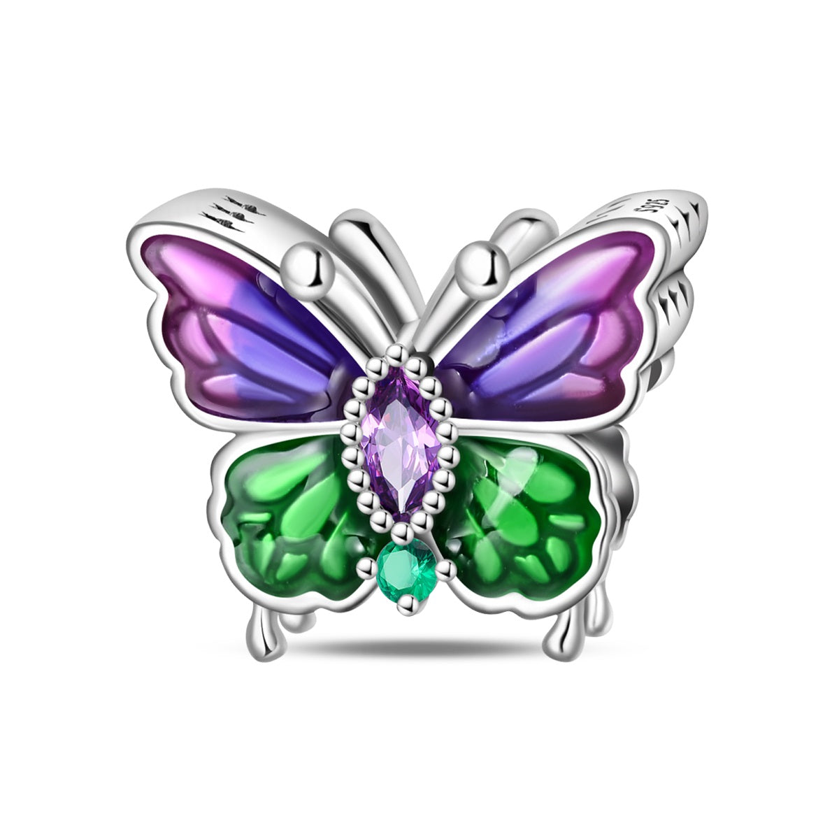 Mariposa Morada y Verde