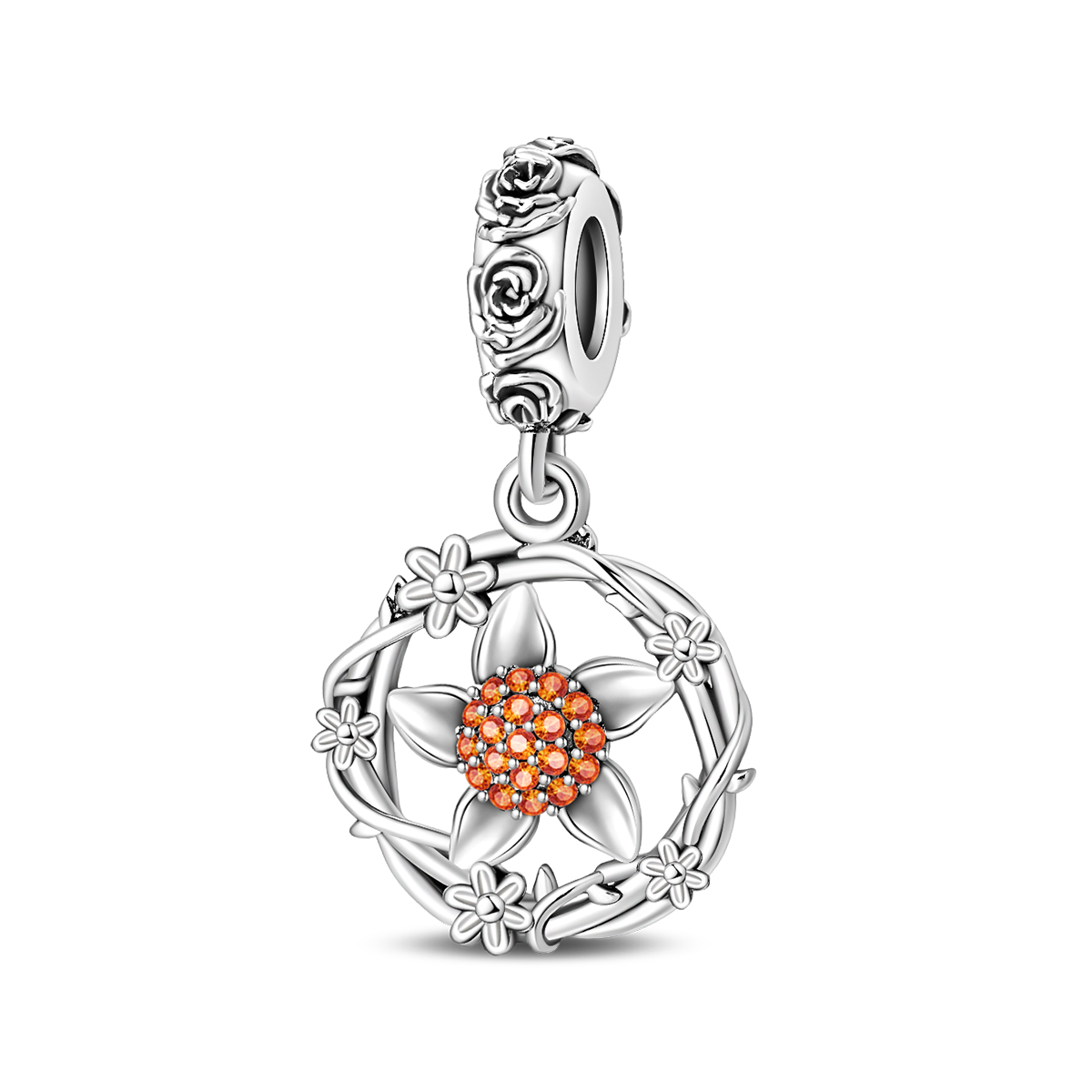 Flor Diamantada Naranja