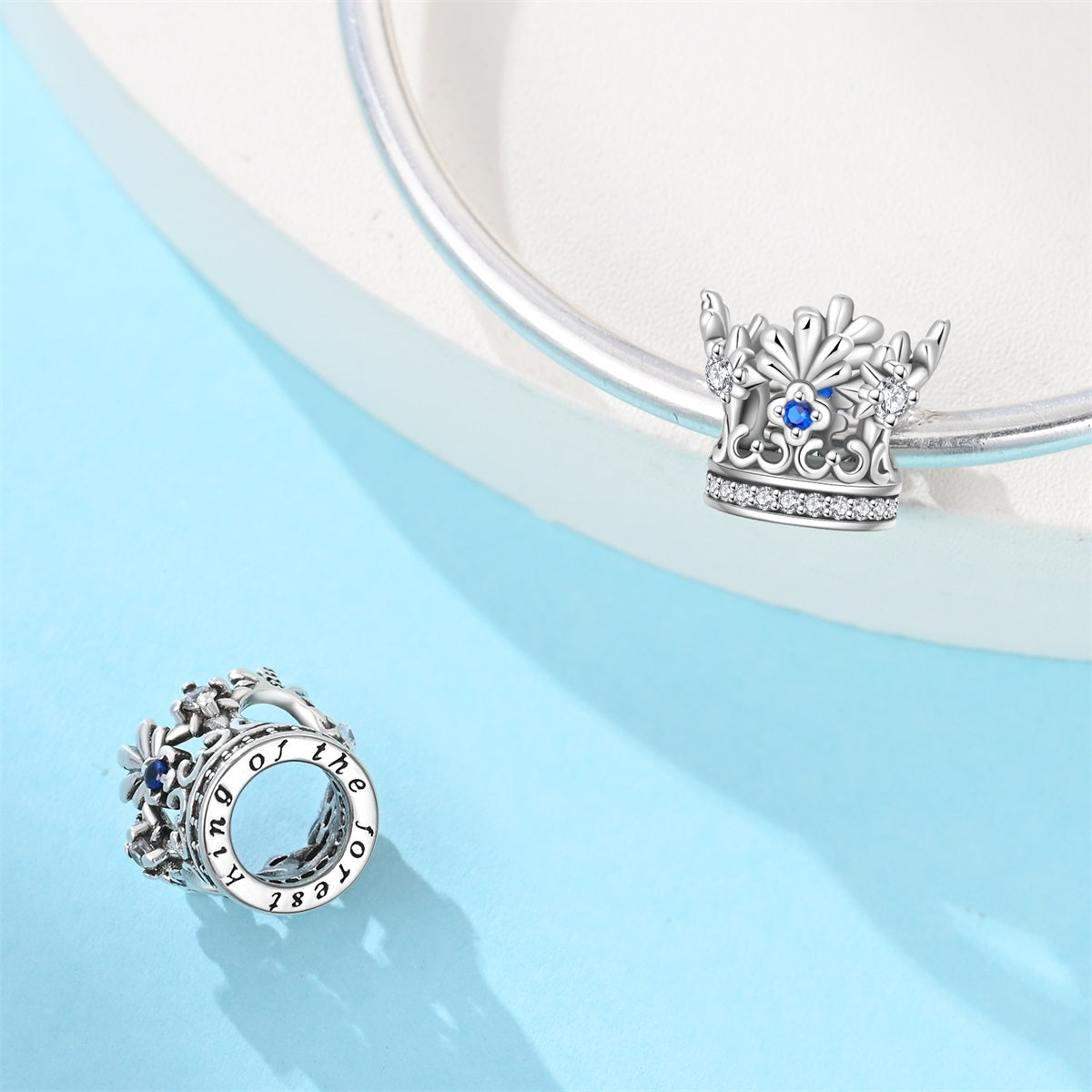 Corona Plateada & Azul