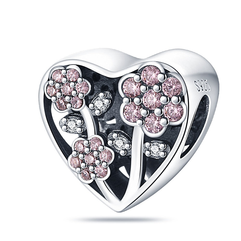 Corazon con Flores Diamantadas