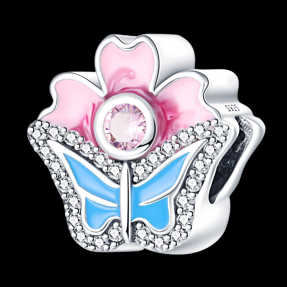 Flor Rosa Diamantada