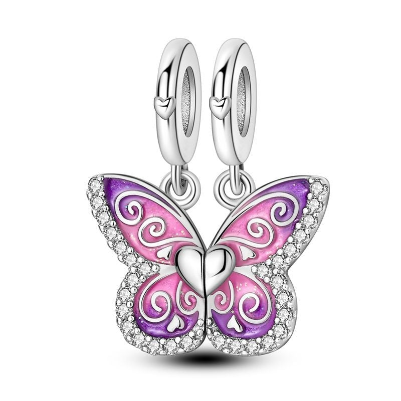 Mariposa Rosa y Corazón Liso
