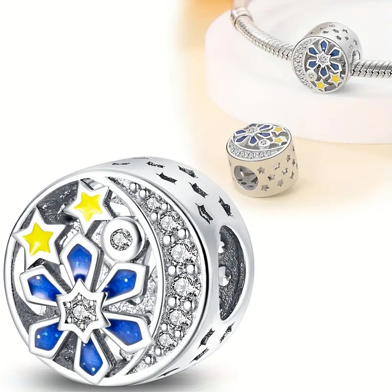 Abalorio Luna y Estrellas Brillante