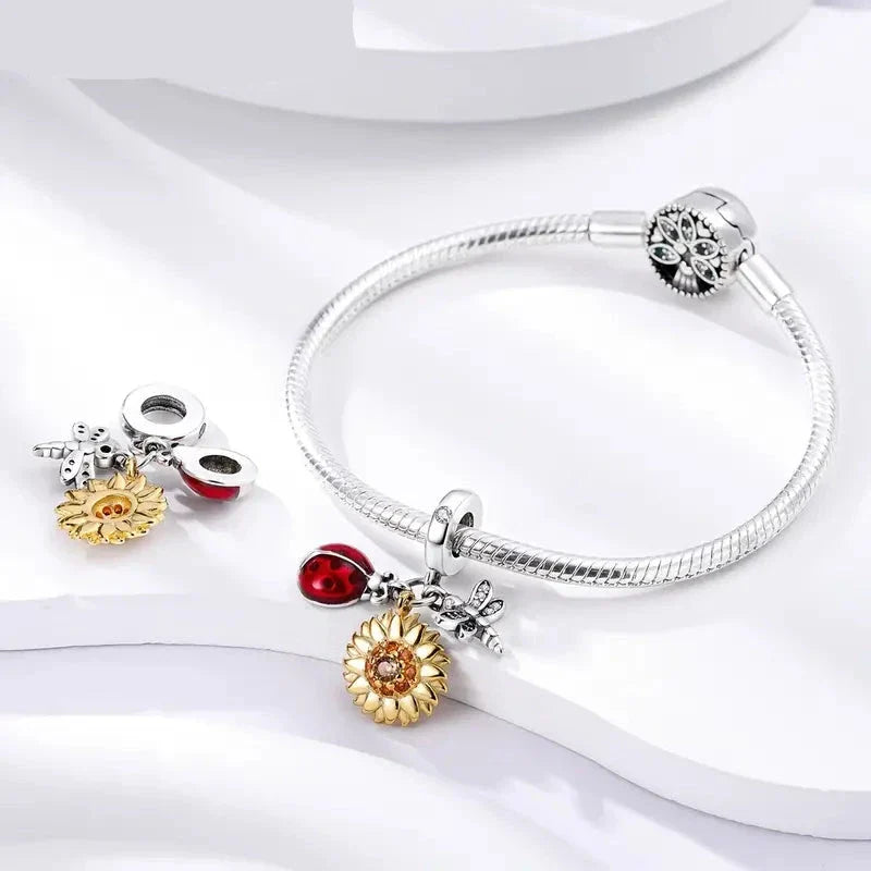 Mariquita, Girasol & Libelula
