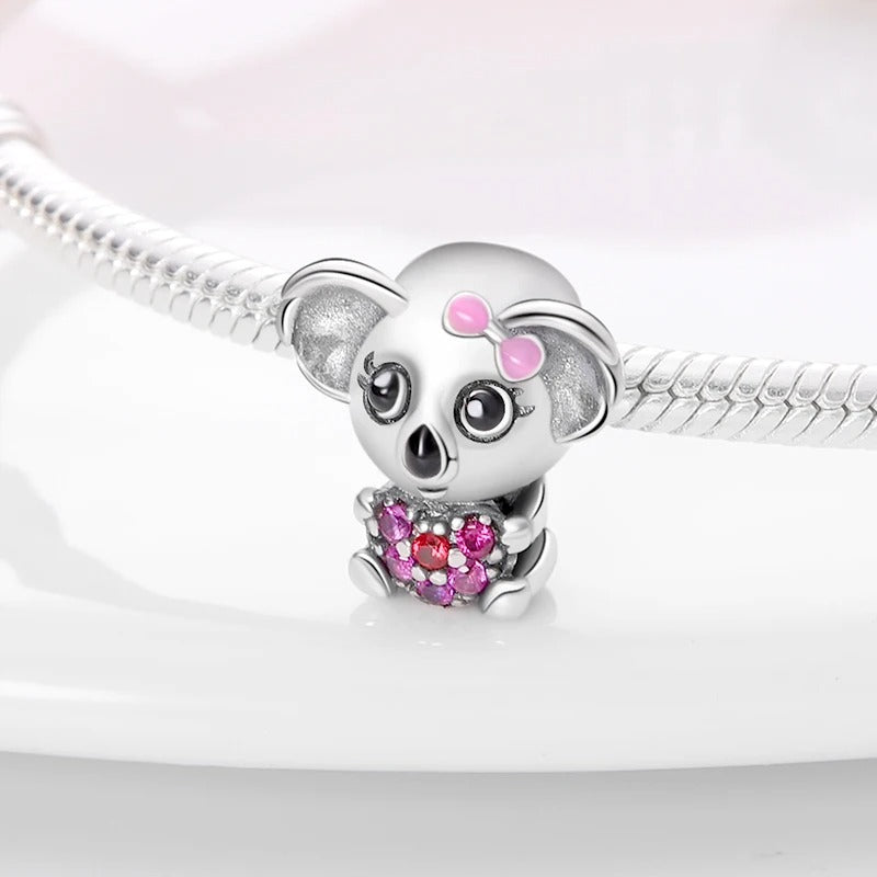 Koala Corazon Rosa Diamantado