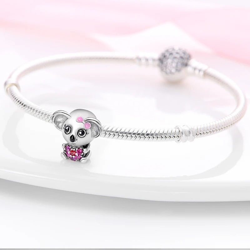 Koala Corazon Rosa Diamantado