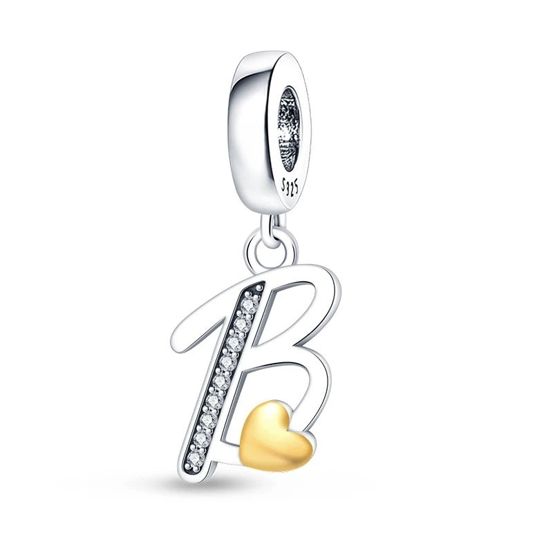 Letras del Alfabeto y Corazón Dorado