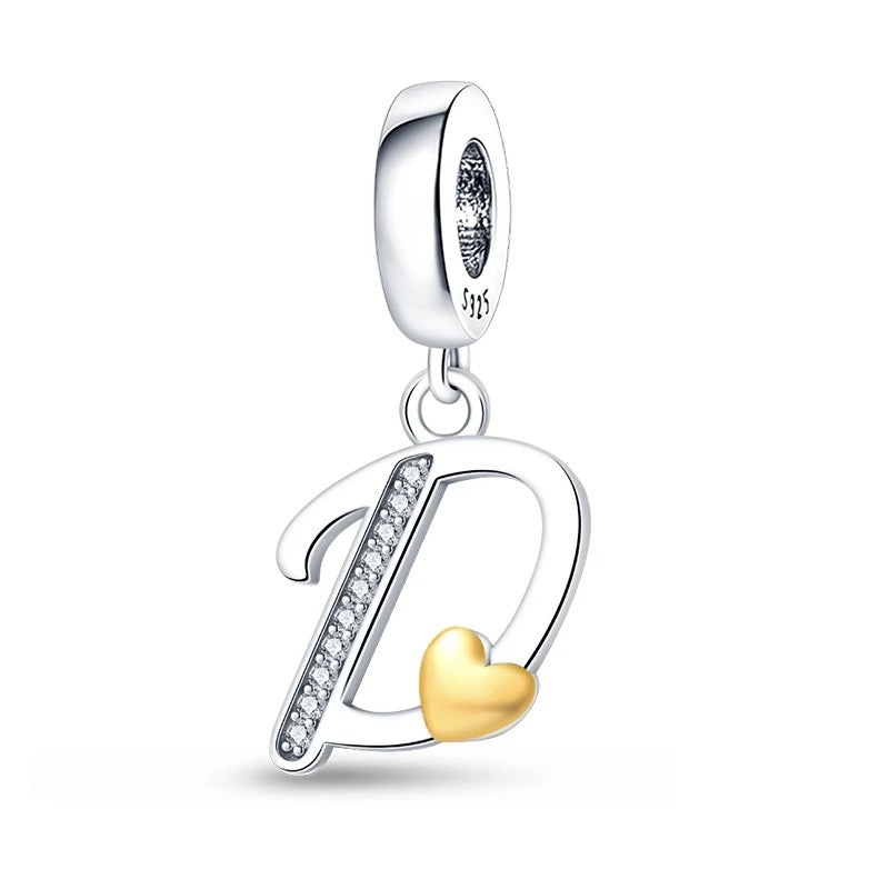 Letras del Alfabeto y Corazón Dorado