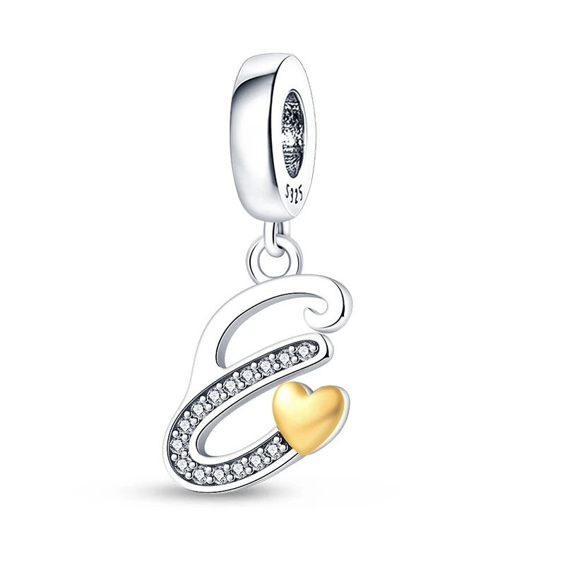 Letras del Alfabeto y Corazón Dorado