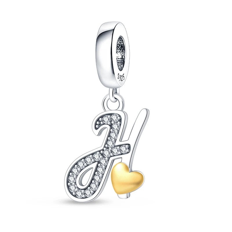 Letras del Alfabeto y Corazón Dorado