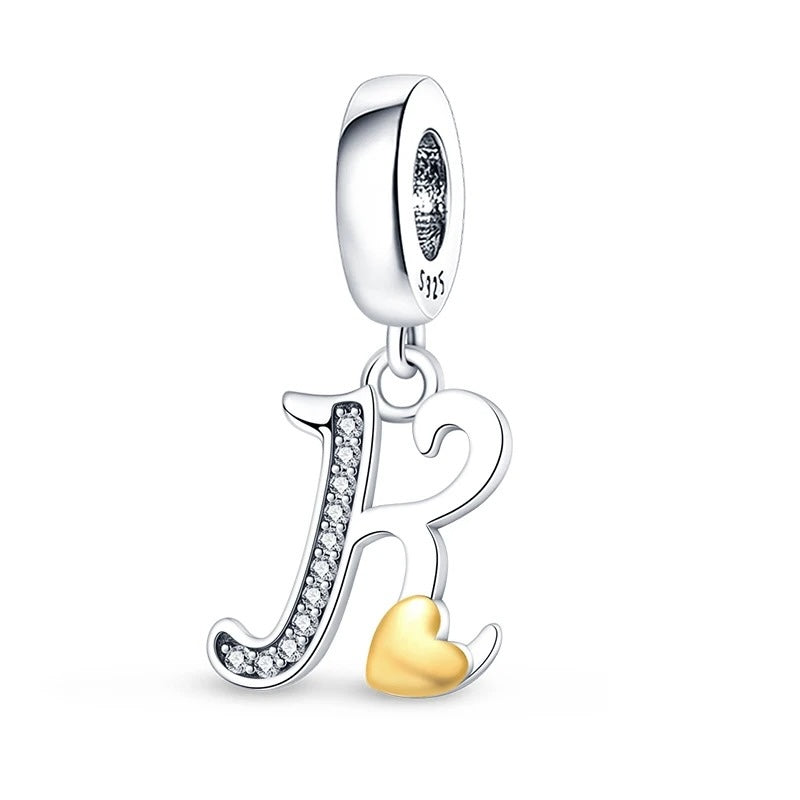 Letras del Alfabeto y Corazón Dorado