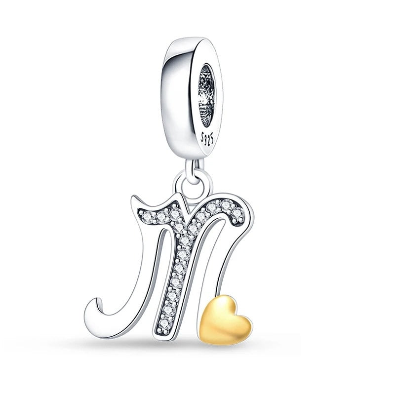 Letras del Alfabeto y Corazón Dorado