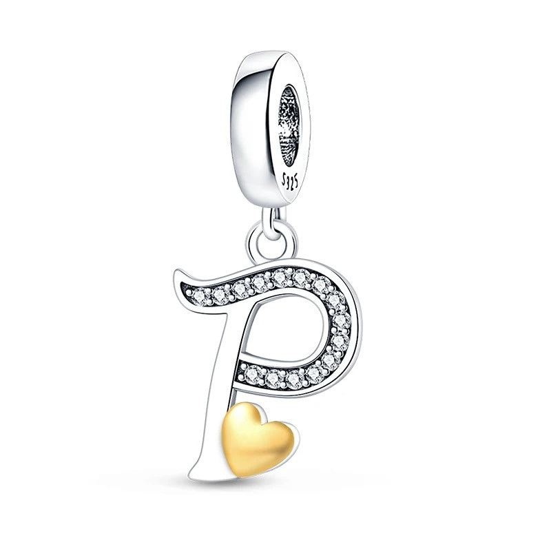 Letras del Alfabeto y Corazón Dorado