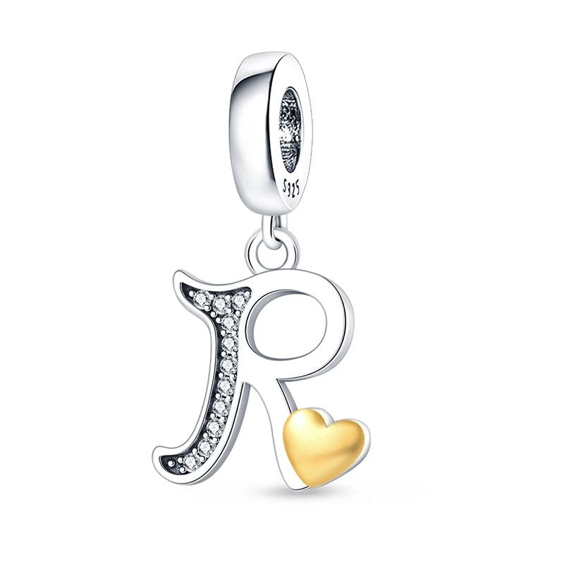 Letras del Alfabeto y Corazón Dorado