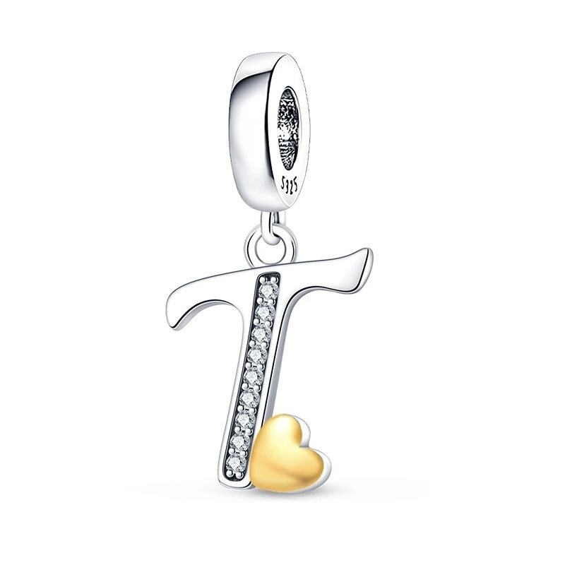 Letras del Alfabeto y Corazón Dorado