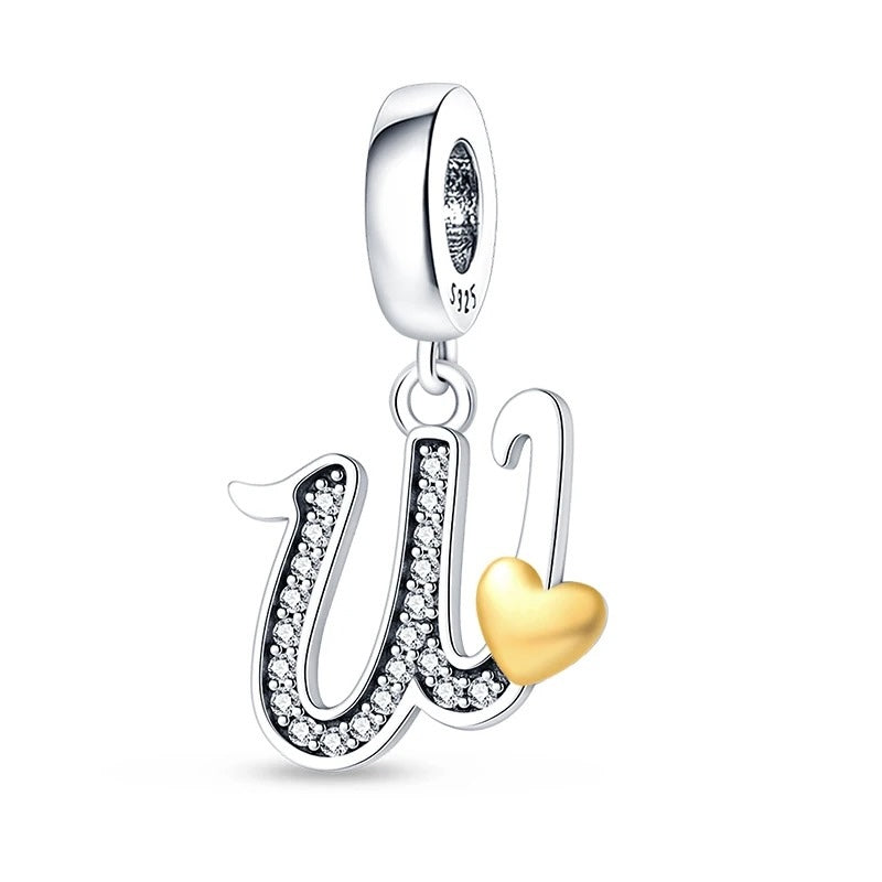 Letras del Alfabeto y Corazón Dorado
