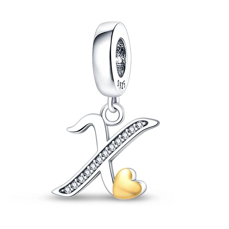 Letras del Alfabeto y Corazón Dorado