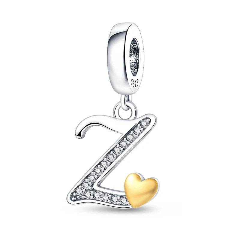 Letras del Alfabeto y Corazón Dorado