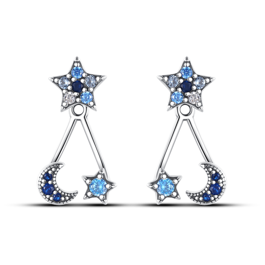 Aretes Luna & Estrella Brillante