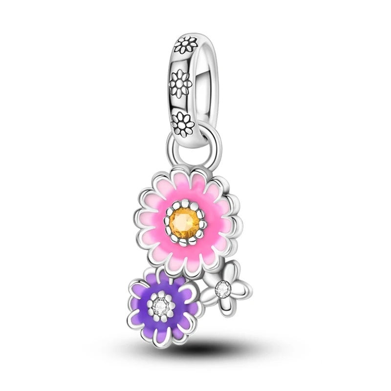 Flores Rosas y Moradas