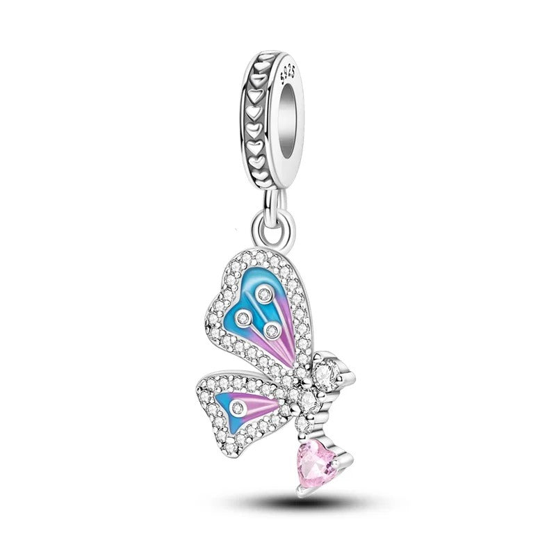Mariposa Diamantada y Corazón Rosa